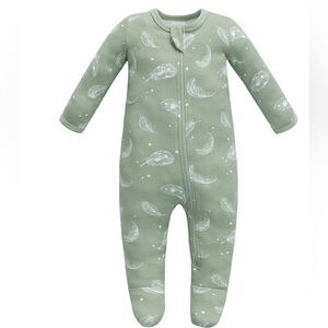 OWLIVIA Organic Cotton Footed Sleep and Play- 0-3M